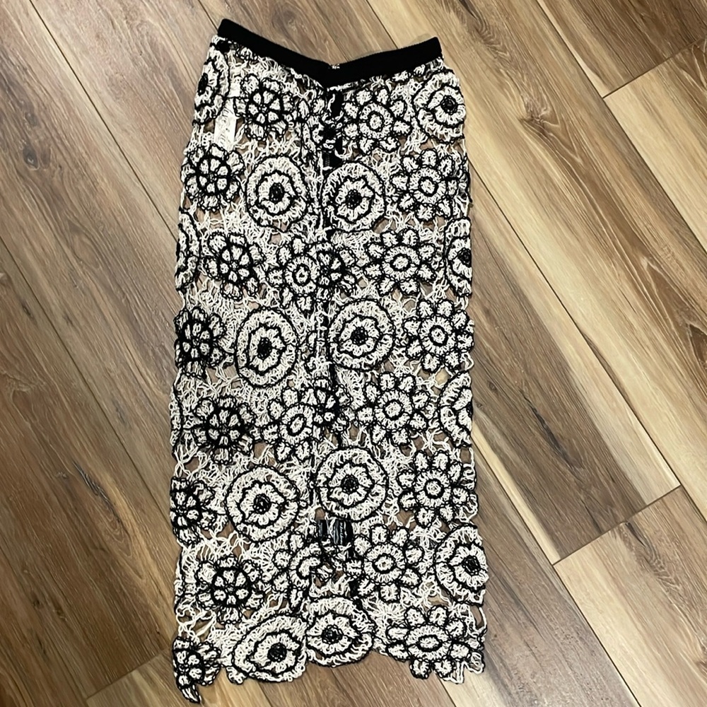 For Love & Lemons crochet midi skirt
